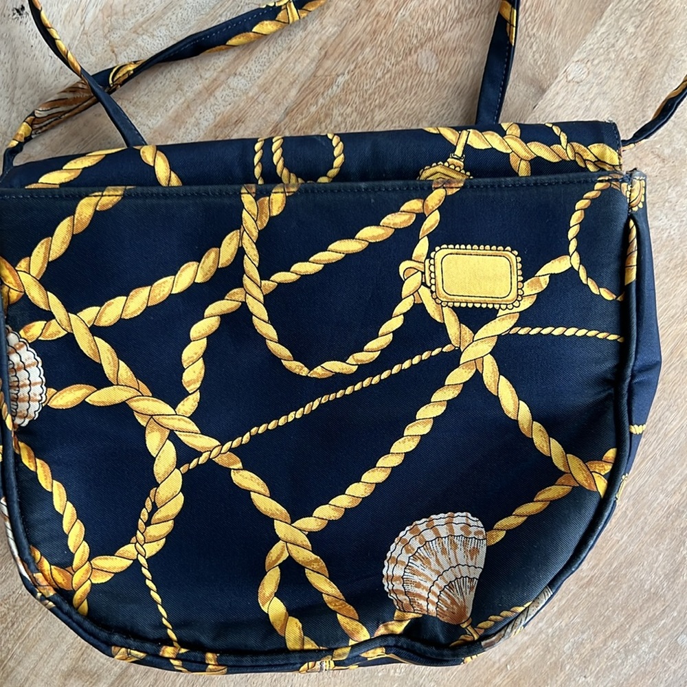 Stuart Weitzman Navy and Gold Crossbody Bag - Picture 3 of 11